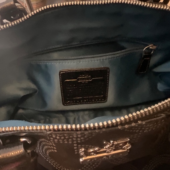 COACH Madison Dotted Op Art Sophia Satchel Bag. - Picture 4 of 7